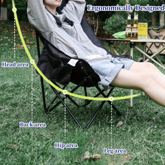 RAZOJESS Moon Chair for Outdoor Camping Fishing Picnic Blue