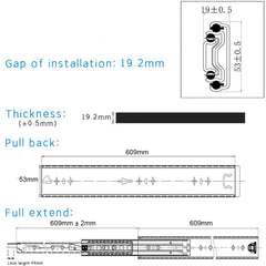 24in Pair 150KG Heavy Duty Drawer Slides Rails Runners Locking Ball Bearing