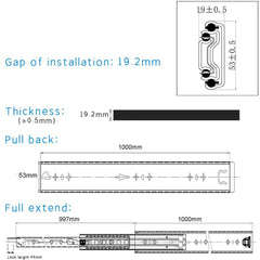 40in Pair 1000 - 2000mm 150KG Capacity Heavy Duty Trailer Drawer Slides Rails Runners Locking