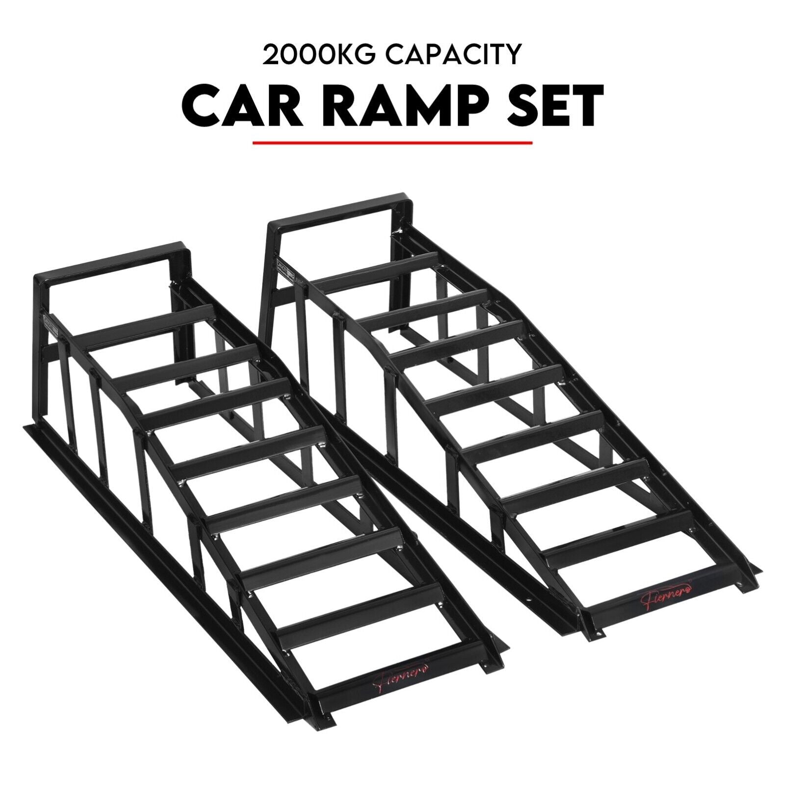Heavy Duty Portable Car Loading Ramp Set 2000kg Maintenance Steel Frame ...