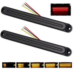 2Piece LED Tail Lights Flowing Turn Signal Stop brake Trailer Truck Caravan IP68