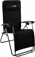 BlackWolf Folding Reclining Lounger Chair Quick Fold Down - Jet Black