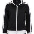 Identitee Ladies Track Top Jacket Tracksuit Warm Winter Full Zip Varsity Jumper - Black/White - L (14-16)