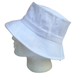 Dents 100% Organic Eco-Friendly Cotton Bucket Hat Cap Festival Beach -  White - 58cm