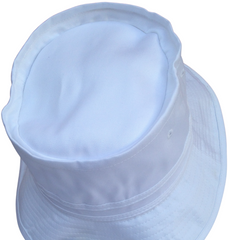 Dents 100% Organic Eco-Friendly Cotton Bucket Hat Cap Festival Beach -  White - 59cm