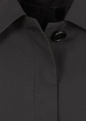 Womens Winter Button Long Trench Coat Jacket Parka Overcoat - Black - Large