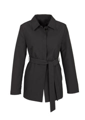 Womens Winter Button Long Trench Coat Jacket Parka Overcoat - Black - X-Large