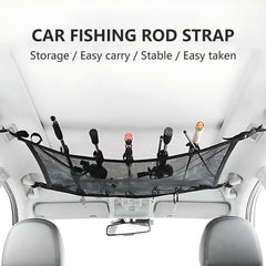 carry fishing poles in car Car Fishing Rod Strap Vehicle Rod Carrier Storage Net Fishing Pole Holder SUV-2PCS Black Fishing Strap - Premium Camping Gear for Australian Adventures