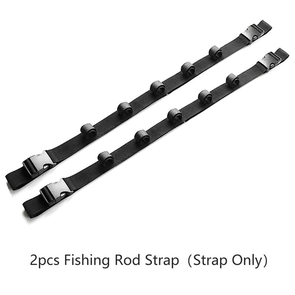Detail of velcro securing mechanism and adjustable straps for fishing rod holder
