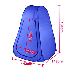 Pop Up  Portable Privacy Shower room Tent &20L Outdoor Camping Water Bag Camp Set - blue