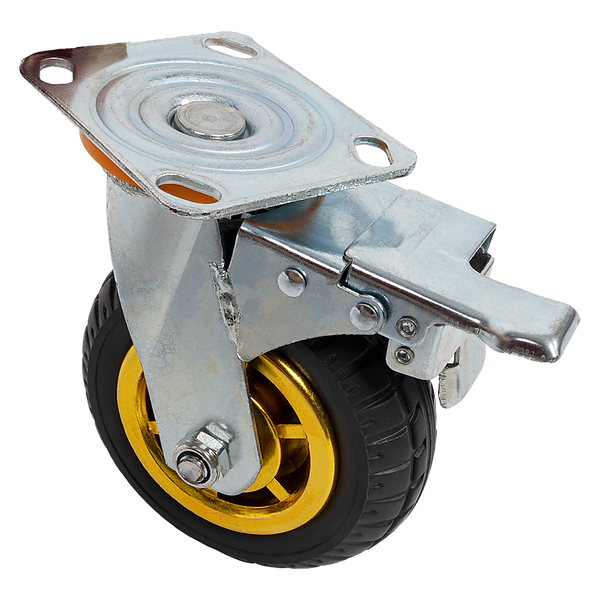 Castor Wheels 4 x 6" 150mm Swivel Silent Caster 2 Brakes 800KG