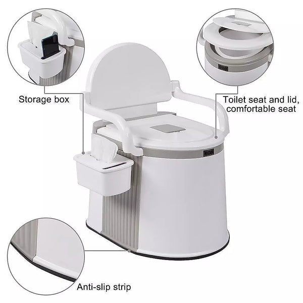19L Portable Camping Toilet with Flush Pump