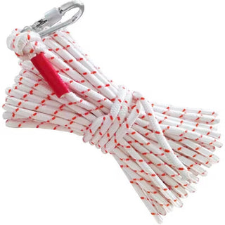 Red-white With Wire Core Heavy Duty Adjustable Clothesline Set (4 Pack) - 10m Steel Wire Core Nylon Rope with Hooks for Outdoor & Camping