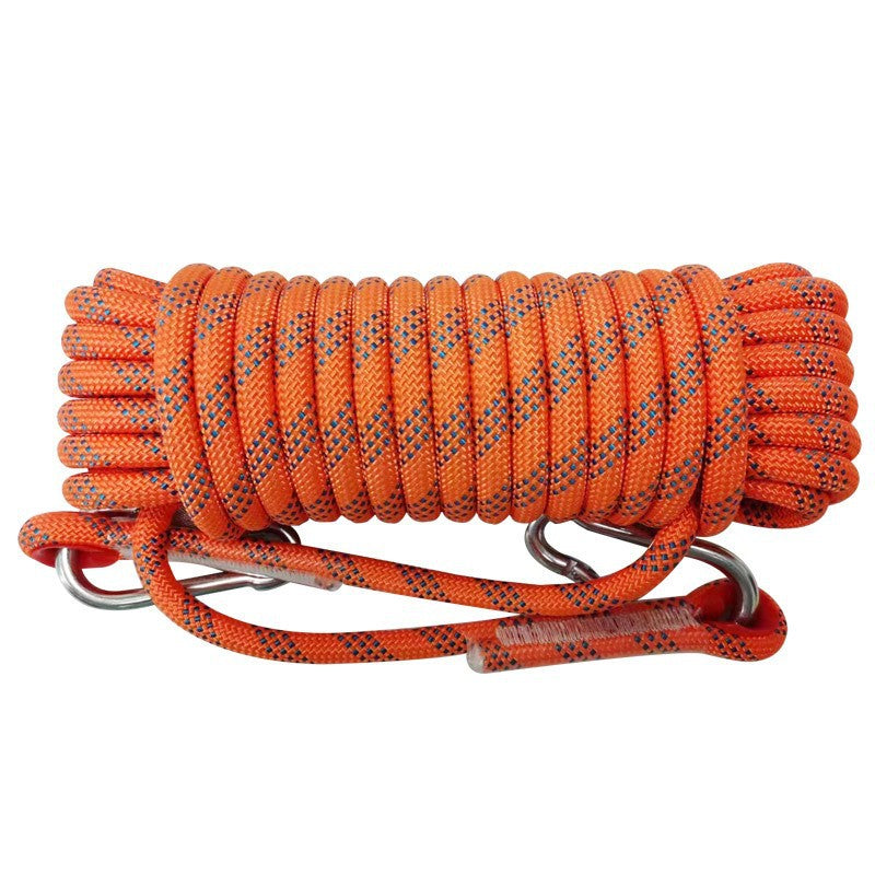 Orange Polyester (for home use) Without Wire Core Heavy Duty Adjustable Clothesline Set (2 Pack) - 10m Steel Wire Core Nylon Rope with Hooks for Outdoor & Camping