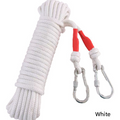 White Polyester (for home use) Without Wire Core Heavy Duty Adjustable Clothesline Set (2 Pack) - 10m Steel Wire Core Nylon Rope with Hooks for Outdoor & Camping