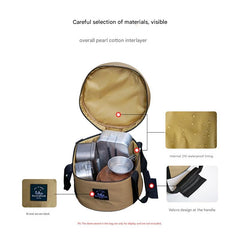 Portable Outdoor Kitchen Utensil Organizer,Waterproof Camping Cookware Storage Bag, Khaki-Size L