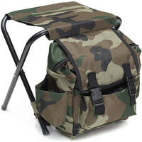 Folding Camo Backpack Stool - Portable Chair for Camping & Fishing