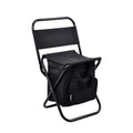 Foldable Camping Chair with Integrated 10L Insulated Cooler Bag - Black