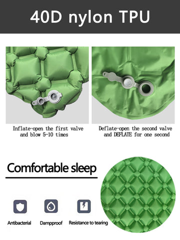 Elosung Ultralight Inflatable Sleeping Mat with Pillow (2 Pack) - Grey