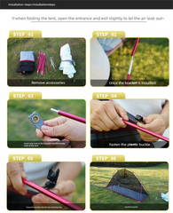Single Person Off-Ground Camping Tent Portable Folding Bed Cover with Mosquito Net UV-Resistant Fishing Tent Blue