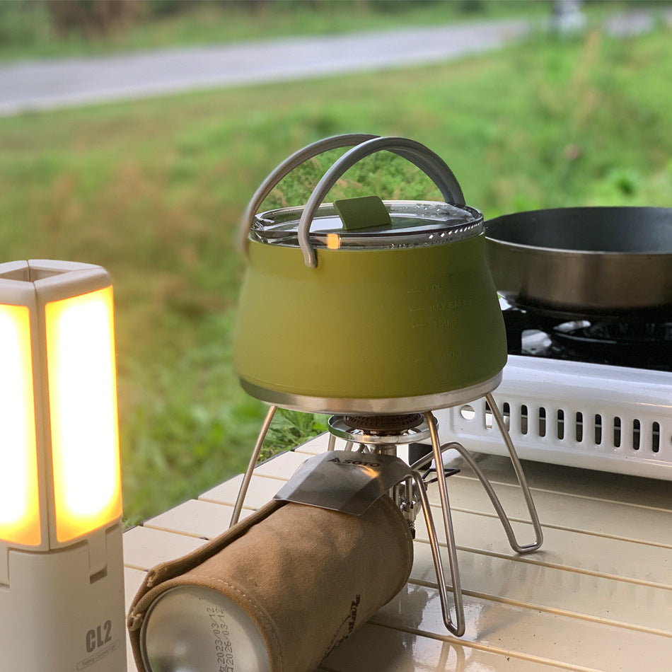 Elosung 1L Collapsible Camping Kettle - Black