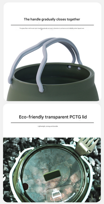 Elosung 1L Collapsible Camping Kettle - Black
