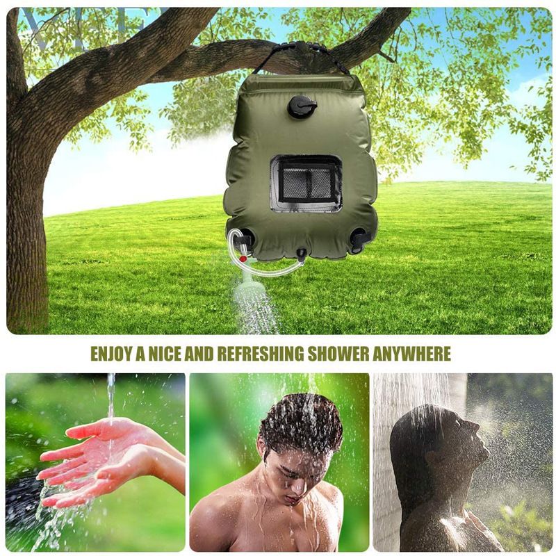 Elosung 20L Solar Camping Shower Bag