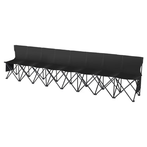 VEVOR 8 Seat Portable Folding Sport Bench Outdoor Camping Chair with Carry Bag