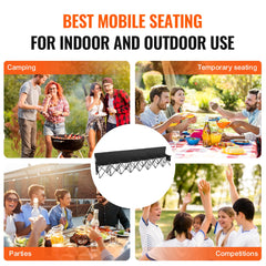 VEVOR 8 Seat Portable Folding Sport Bench Outdoor Camping Chair with Carry Bag