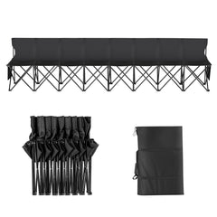 VEVOR 8 Seat Portable Folding Sport Bench Outdoor Camping Chair with Carry Bag