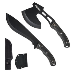 VEVOR Hunting Knife and Hatchet Axe Combo Set Sheath Fixed Blade Knife Camping