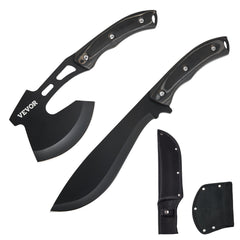 VEVOR Hunting Knife and Hatchet Axe Combo Set Sheath Fixed Blade Knife Camping