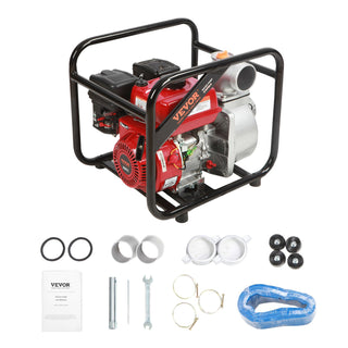 VEVOR Gasoline Engine Water Pump, 80 mm, 7HP 265 GPM, 43 m Lift, 7 m Suction, 4-Stroke Gas Powered Trash Water Transfer Pump Portable High Pressure with 25ft Hose for Irrigation Pool, EPA Certified