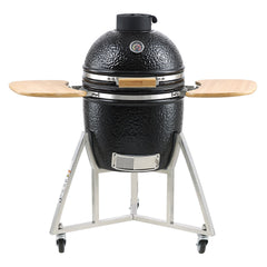 VEVOR Portable Charcoal Grill, Propane Gas Grills with Cover and Cart, Heavy Duty Stainless Steel BBQ Grill, Mini Smoker for Outdoor Cooking, Barbecue Camping, Picnic, and Backyard, Black