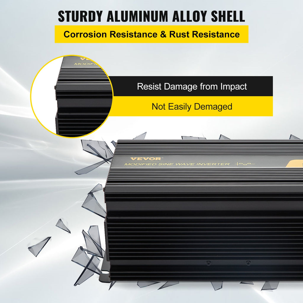 VEVOR Power Inverter Modified Sine Wave Inverter 3000W DC 12V to AC 240V w/LCD