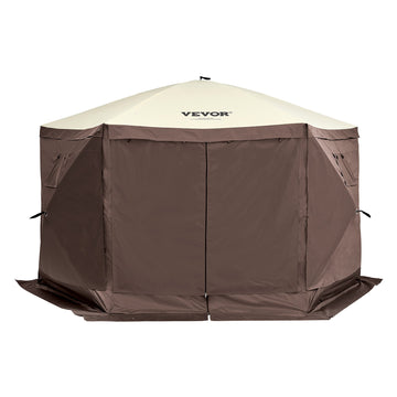 Pop Up Gazebo Tent, Pop-Up Screen Tent 6 Sided Canopy Sun Shelter with 6 Removable Privacy Wind Cloths & Mesh Windows, 1