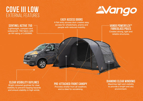 Cove III Poled Awning Low - 13.90kg by Vango