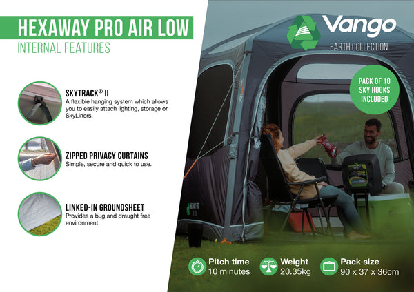 Hexaway Pro Air Awning Low - 21.30kg by Vango