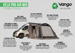 Kela Pro Air Awning Mid - 19.60kg by Vango