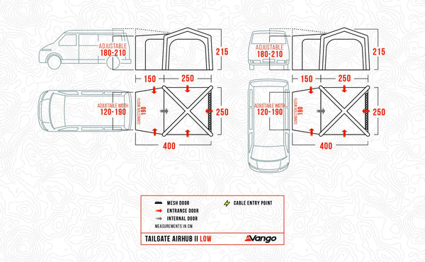 Vango Tailgate Airhub II Inflatable Awning Low - 15.00kg