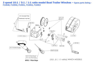Jarrett 3-Speed 10:1/5:1/1:1 Hand Winch 800 kg