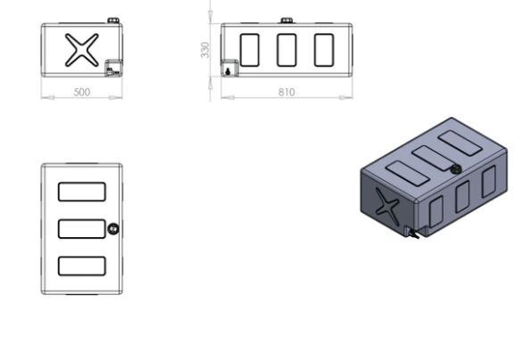 120 Litre Rectangle Poly Water Tank