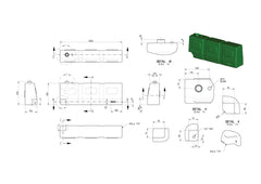 50 Litre Poly Water Tank Taper Rectangular Universal for Behind Seats