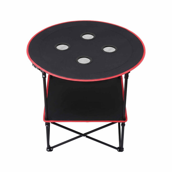 Weisshorn Folding Camp Table 73cm with 4 Cup Holders