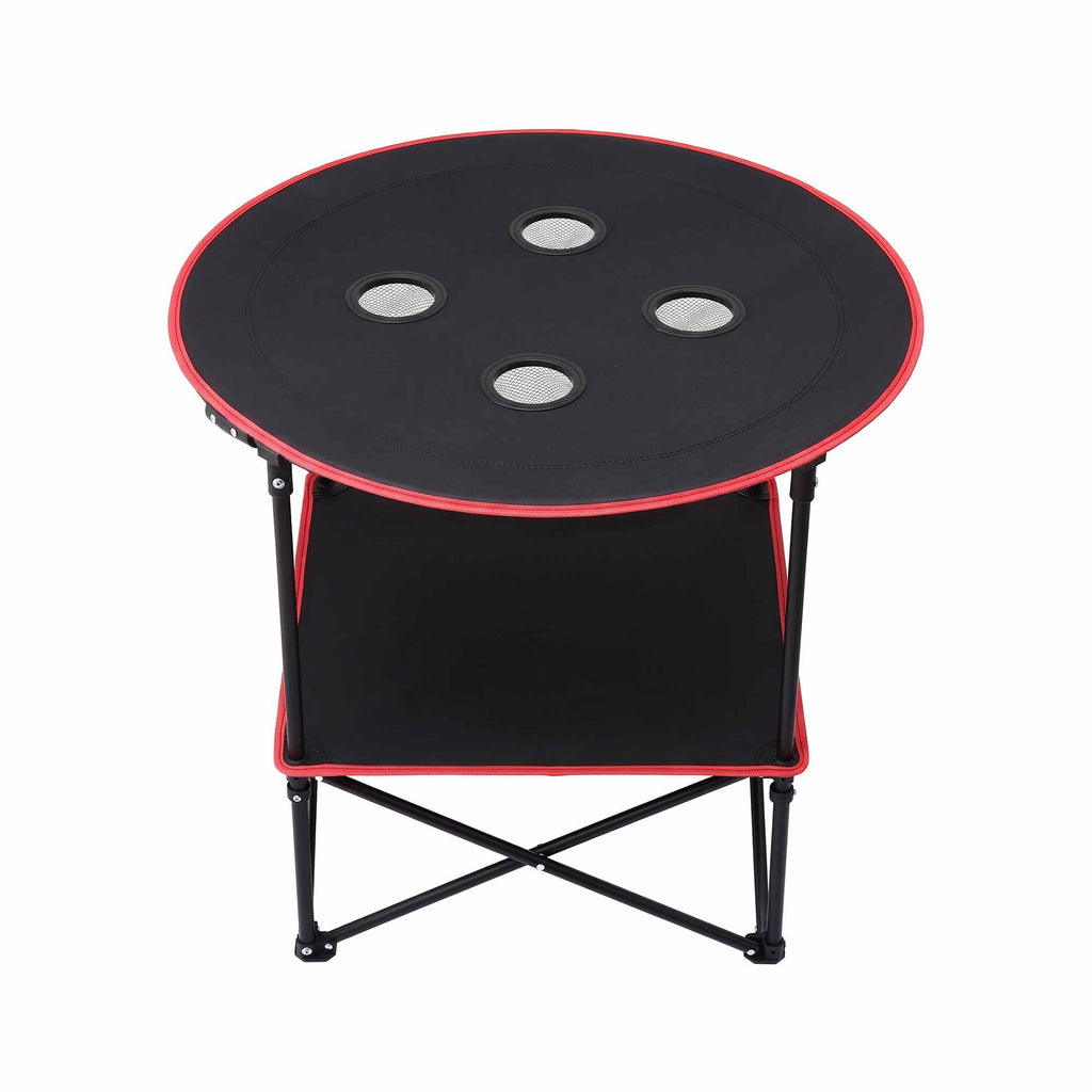 Weisshorn Folding Camp Table 73cm with 4 Cup Holders