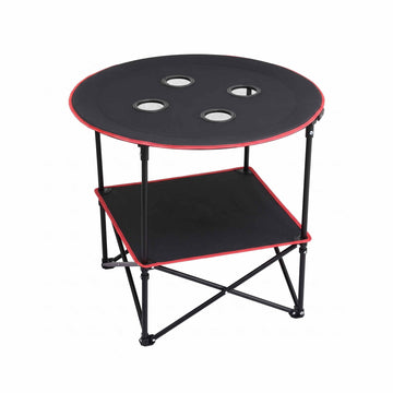 Weisshorn Folding Camp Table 73cm with 4 Cup Holders