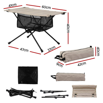 Weisshorn Lightweight Folding Camp Table - Khaki