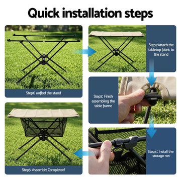 Weisshorn Lightweight Folding Camp Table - Khaki