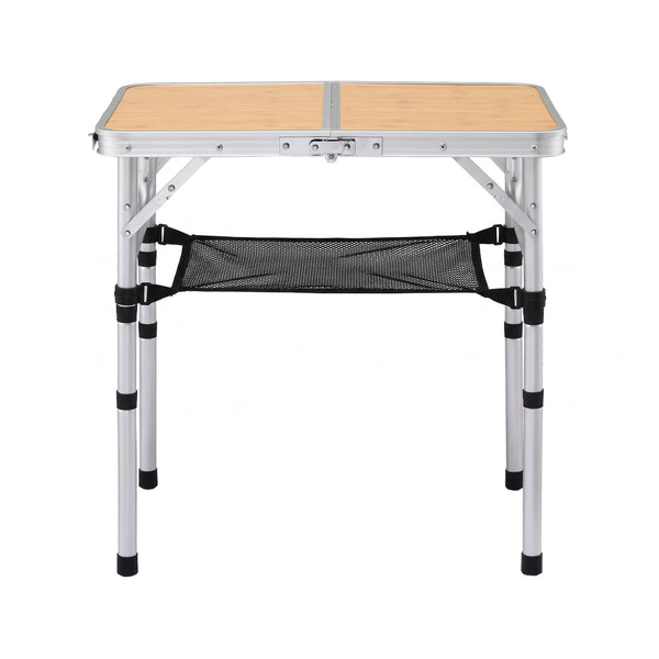 Weisshorn Adjustable Aluminium Camp Table 60 x 40cm - Wood Grain