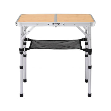 Weisshorn Adjustable Aluminium Camp Table 60 x 40cm - Wood Grain